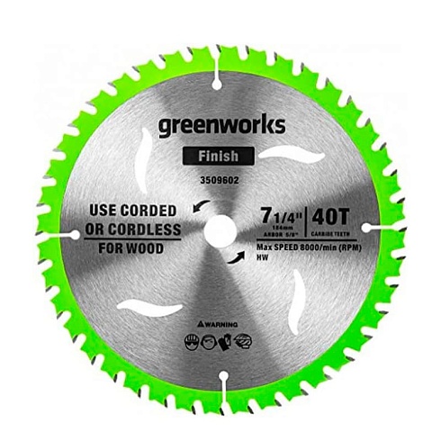 Пильный диск по дереву для циркулярной пилы Greenworks, 184x1.75/1.13x20 мм; 40T, арт. 2943307 - Greenworks в России